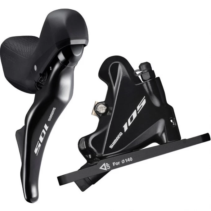 Шифтер/Тормозная ручка SHIMANO 105, ST-R7025 левый,BR-R7070, 2 скорости, J-KIT, под дисковый тормоз 140 мм, полимерный IR7025DLF4SC100A