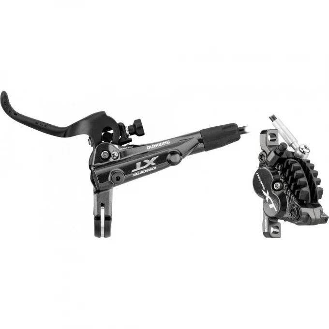 Тормоз дисковый SHIMANO XT M8000(левый)/BR-M8020(передний), гидролиния 1000мм, без адаптера, металлическая колодка IM80002KLFPNA100 Тормоз дисковый SHIMANO XT M8000(левый)/BR-M8020(передний), гидролиния 1000мм, без адаптера, металлическая колодка IM80002KLFPNA100