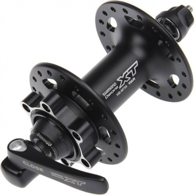 Втулка передняя SHIMANO XT, M756, 36 отверстий, 6-болт, QR черный EHBM756AL Втулка передняя SHIMANO XT, M756, 36 отверстий, 6-болт, QR черный EHBM756AL