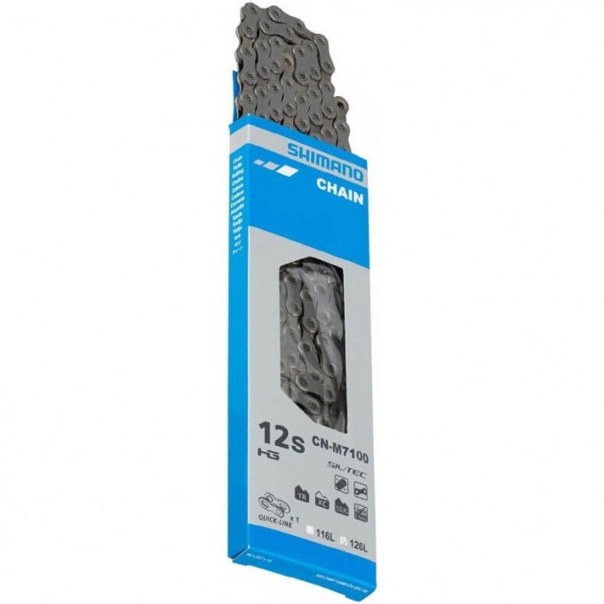 Цепь SHIMANO SLX, M7100, 12СК, 116 ЗВ., С ЗАМКОМ ICNM7100116Q Цепь SHIMANO SLX, M7100, 12СК, 116 ЗВ., С ЗАМКОМ ICNM7100116Q
