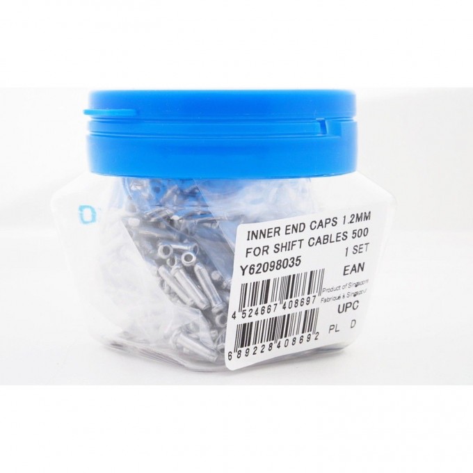 Концевик троса переключения SHIMANO, 1.1/1.2 мм, 500 штук, Y62098035 Концевик троса переключения SHIMANO, 1.1/1.2 мм, 500 штук, Y62098035