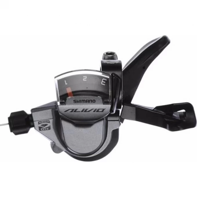 Шифтер SHIMANO ALIVIO, M4000, левый, 3 скорости, трос 1800мм ESLM4000LB Шифтер SHIMANO ALIVIO, M4000, левый, 3 скорости, трос 1800мм ESLM4000LB