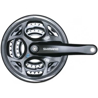 Система SHIMANO ALTUS, M311, 170 мм, квадрат, 48/38/28T, с защитой, черный
