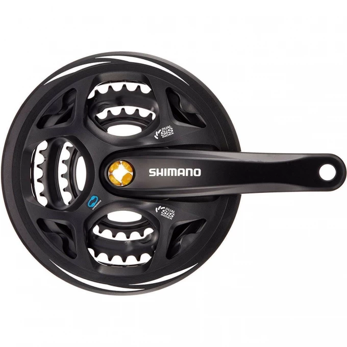 Система SHIMANO ALTUS, M311, 175 мм, квадрат, 48/38/28T, с защитой, черный EFCM311E888CL Система SHIMANO ALTUS, M311, 175 мм, квадрат, 48/38/28T, с защитой, черный EFCM311E888CL