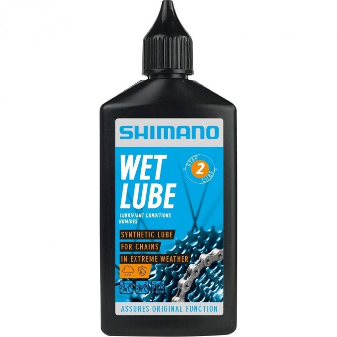 Смазка SHIMANO WET LUBE, для цепи, для влажной погоды, флакон, 100 мл LBWL1B0100SA