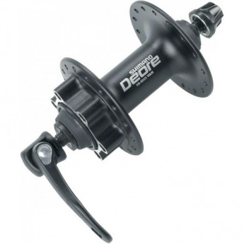 Втулка передняя SHIMANO DEORE, M525A, 32 отверстия, QR, 6-болтов, черный